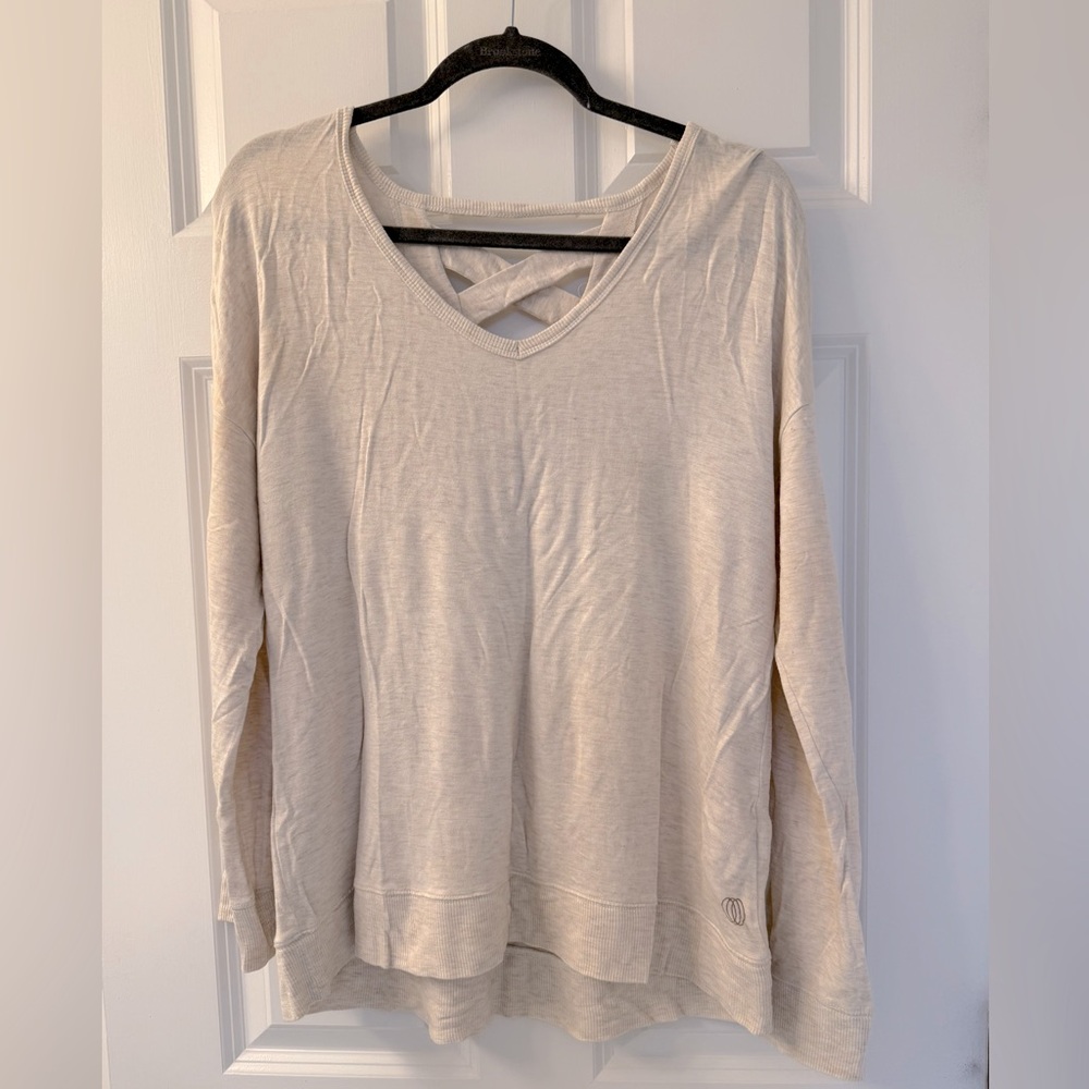 Balance Collection V Neck Lattice Back Top
